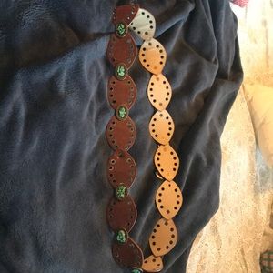 Turquoise and leather belt